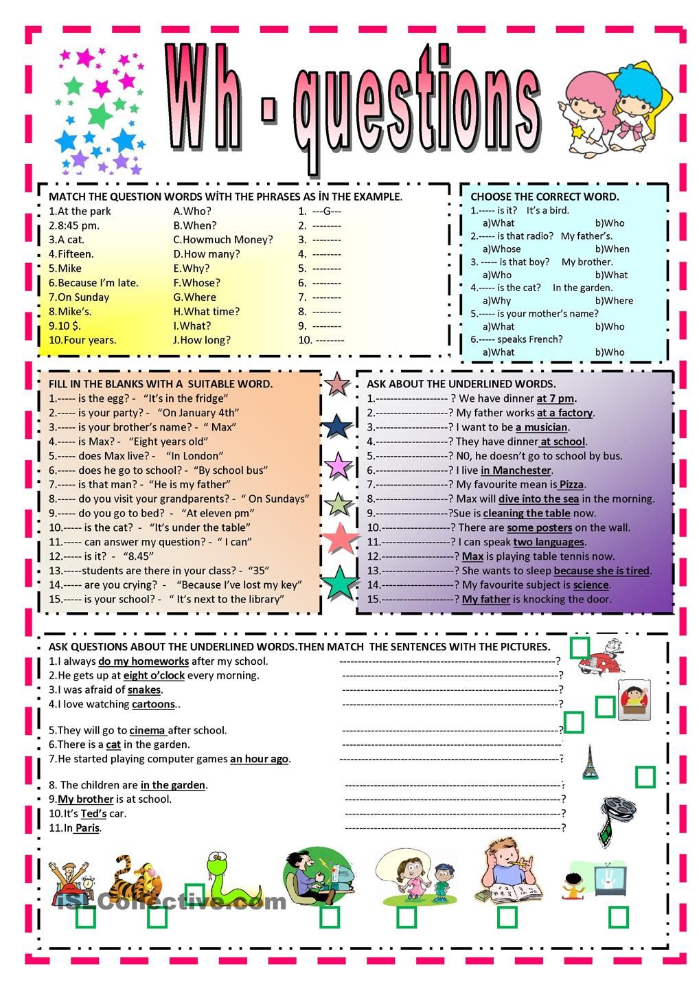 Wh Questions With Verb To Be Worksheets Pdf